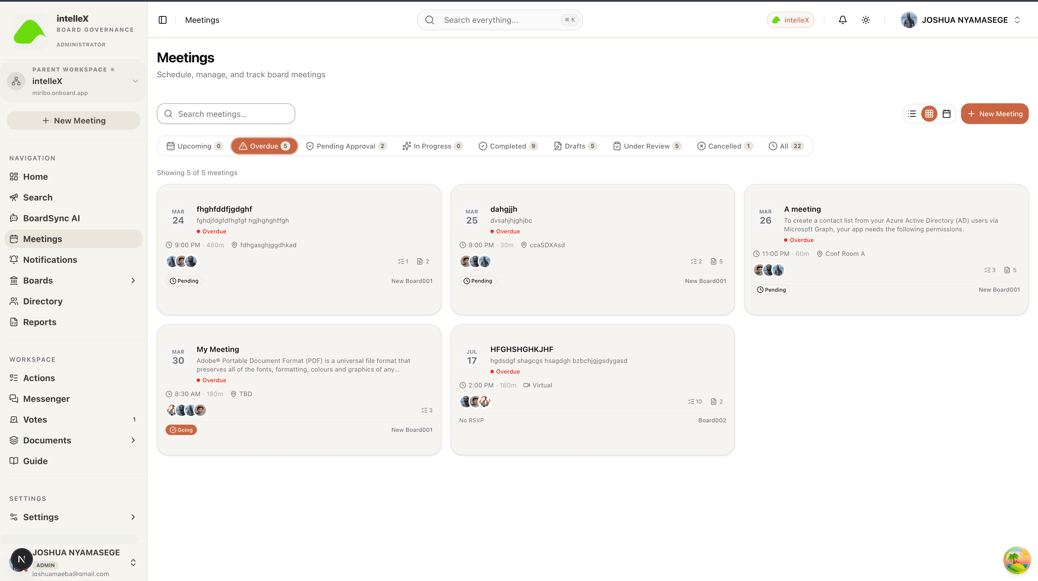 Meeting lifecycle screenshot
